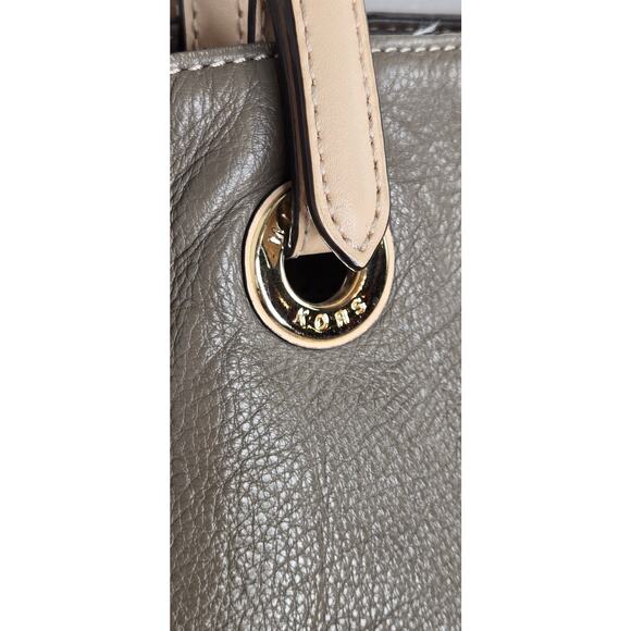 Michael Kors leather bag medium pewter grey tan gold - Picture 6 of 17
